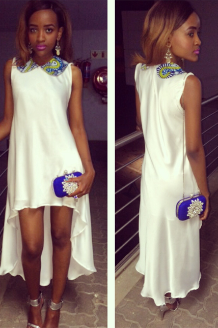 African print collar dress